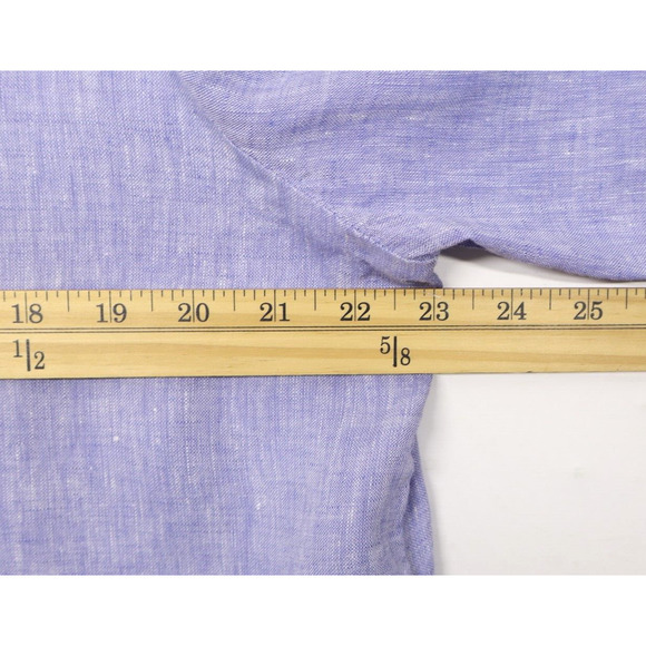 Chico's Women's Sz 3 Embroidered Linen Rick Rack Trim Tunic Blue Veil Top - Picture 5 of 9